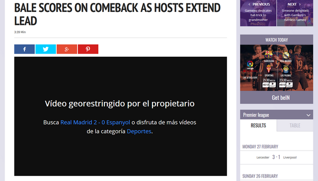 BeIN Sports Antes - Sin VPN