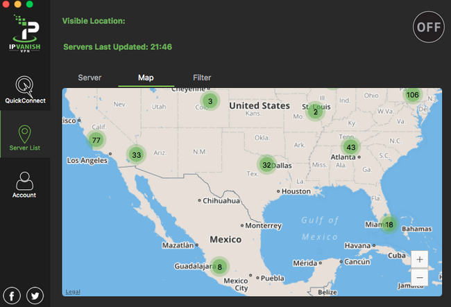 IPVanish - Países disponibles