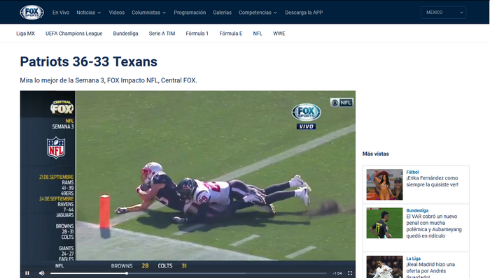 Fox Sports (México) - Después (Con NordVPN)