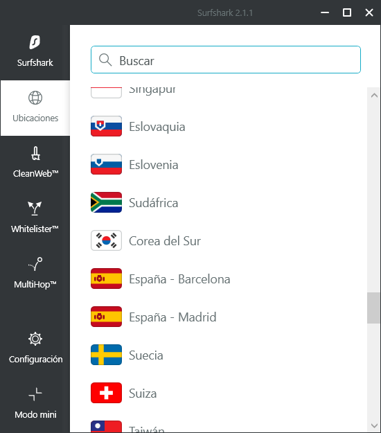 Surfshark - Países Disponibles