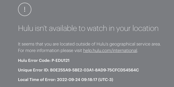 Hulu no está disponible