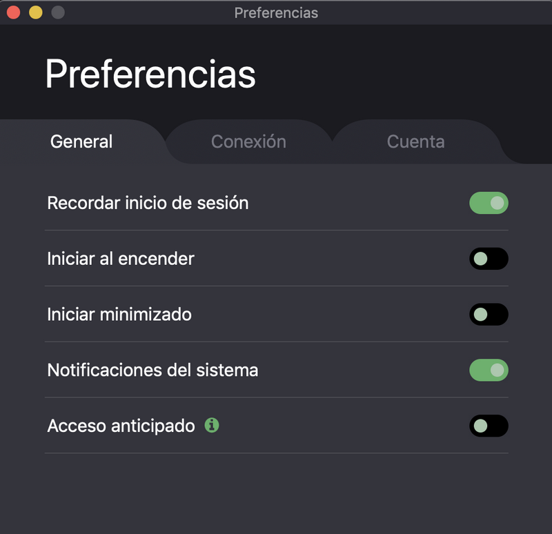ProtonVPN - Preferencias