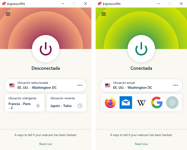 ExpressVPN - Interfaz