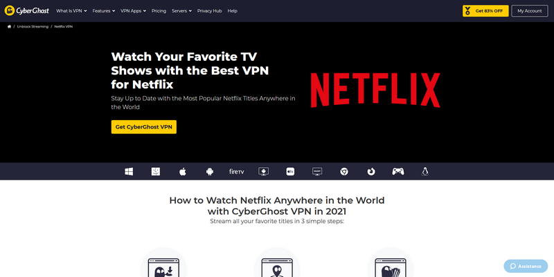 CyberGhost para Netflix