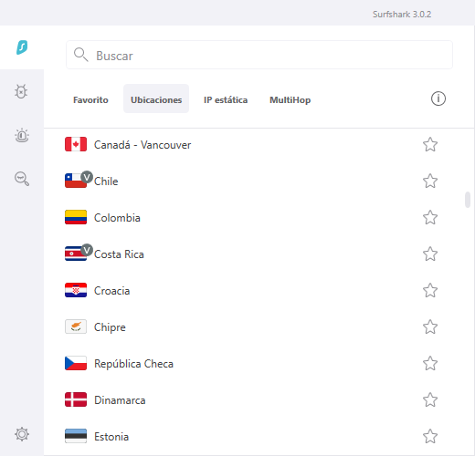 Surfshark - Países