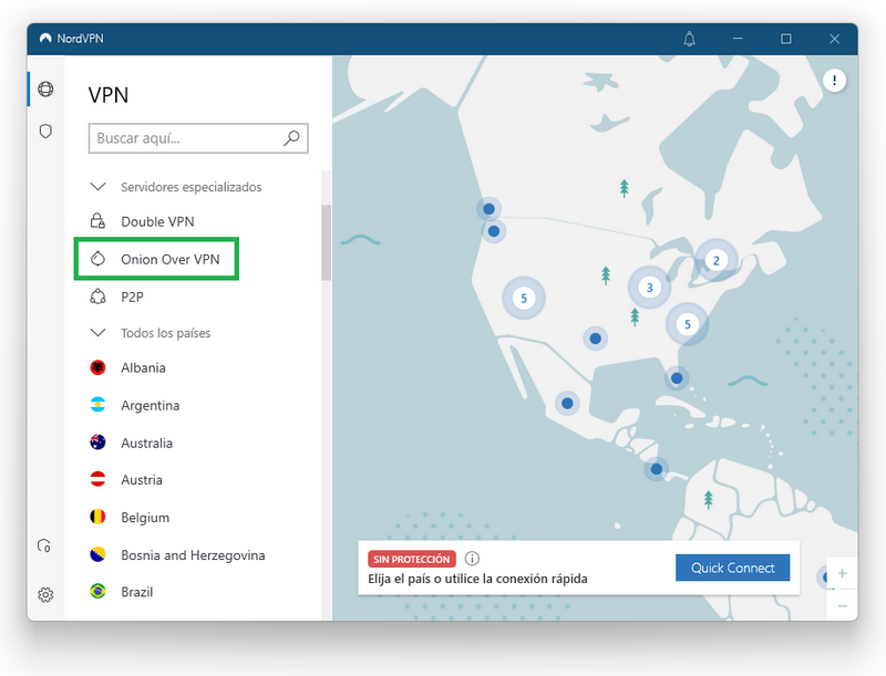 NordVPN - Onion Over VPN