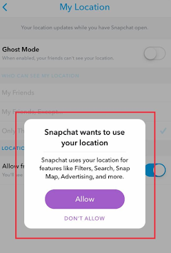 Ubicación en Snapchat
