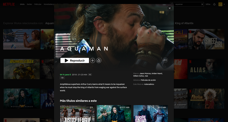 Aquaman en Netflix