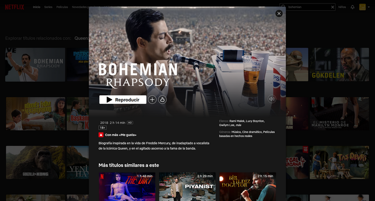 Bohemian Rhapsody en Netflix
