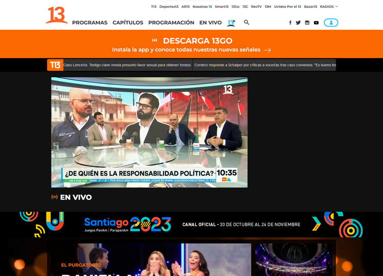 Canal 13 fuera de Chile con una VPN