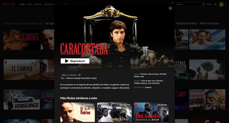 Scarface en Netflix