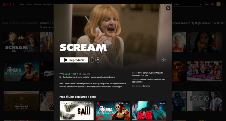 Scream en Netflix
