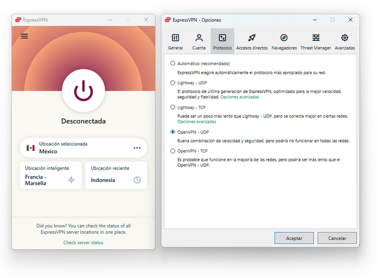 ExpressVPN - Protocolos