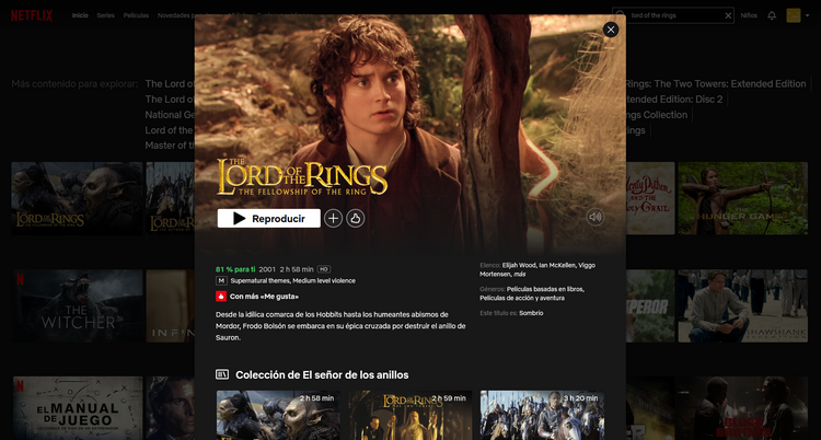 El Señor de los Anillos en Netflix