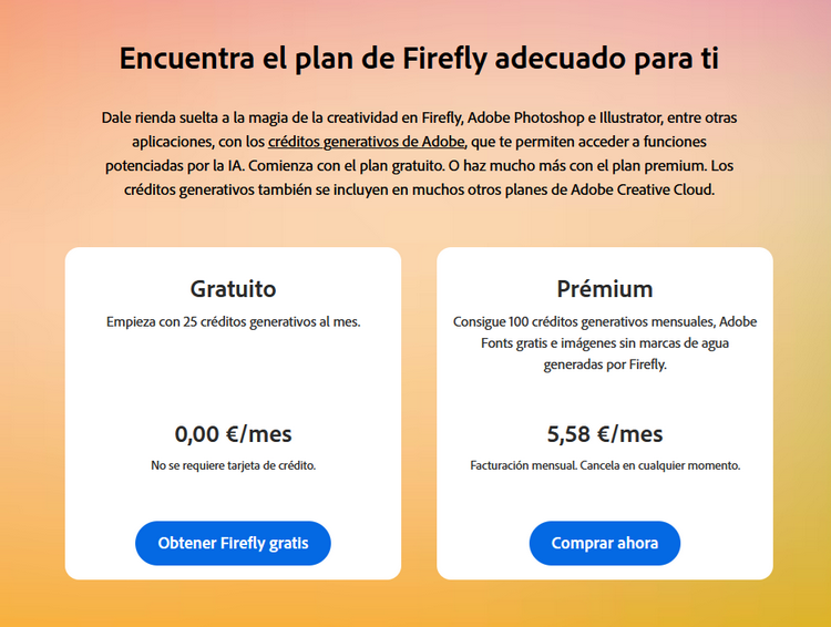 Adobe Firefly - Precios