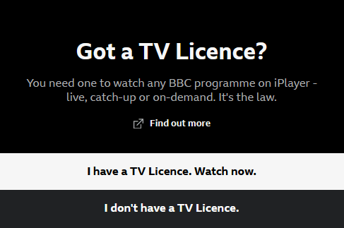 BBC iPlayer - TV Licence