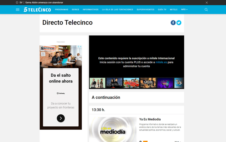 Telecinco fuera de España