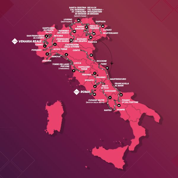 Recorrido del Giro de Italia 2024